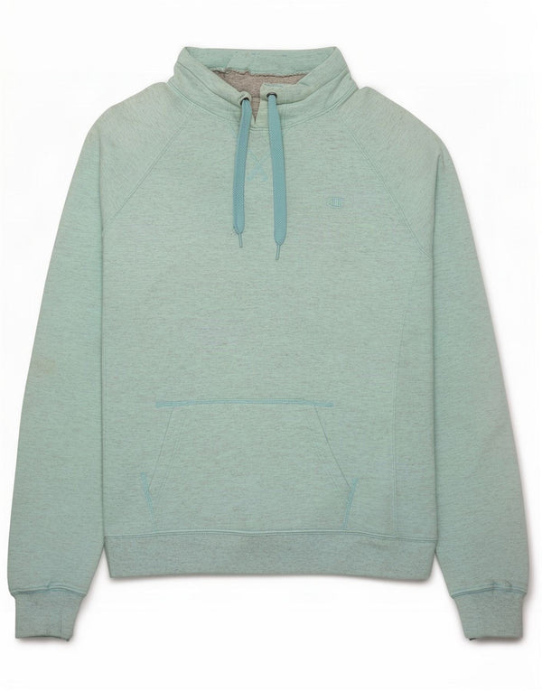 Champion Womens Sweatshirt Jumper UK 16 Grande Algodão manchado turquesa