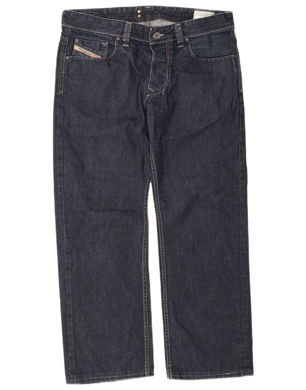 Diesel Mens Larkee Straight Jeans W34 L27 Azul Marinho Algodão