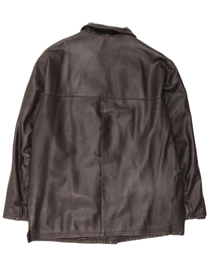 Jaqueta de couro masculina vintage UK 42 XL couro preto
