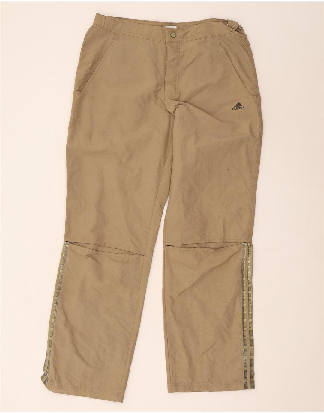 Adidas Mens Straight Chino Calças Médias W32 L29 Bege Poliamida