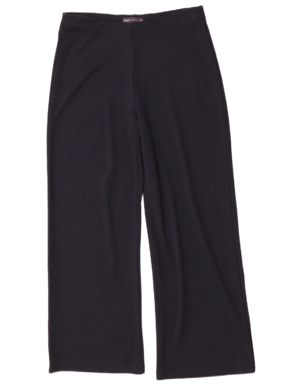 Calça casual feminina Marks & Spencer UK 14 grande W32 L30 azul marinho