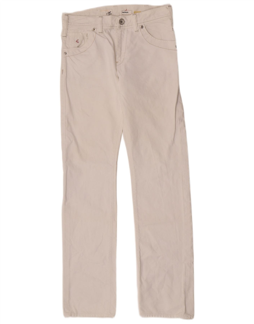 Energie Mens Emerson Straight Jeans W30 L34 Algodão Branco