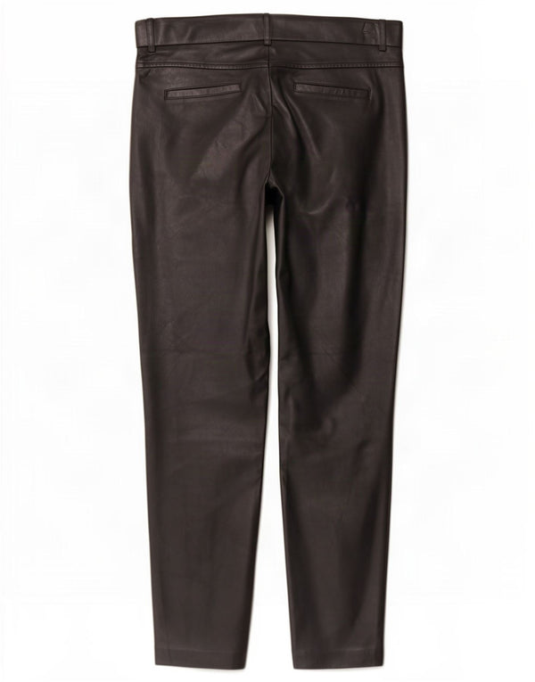 Calça feminina skinny de couro sintético Zara XL W32 L28 poliéster preto