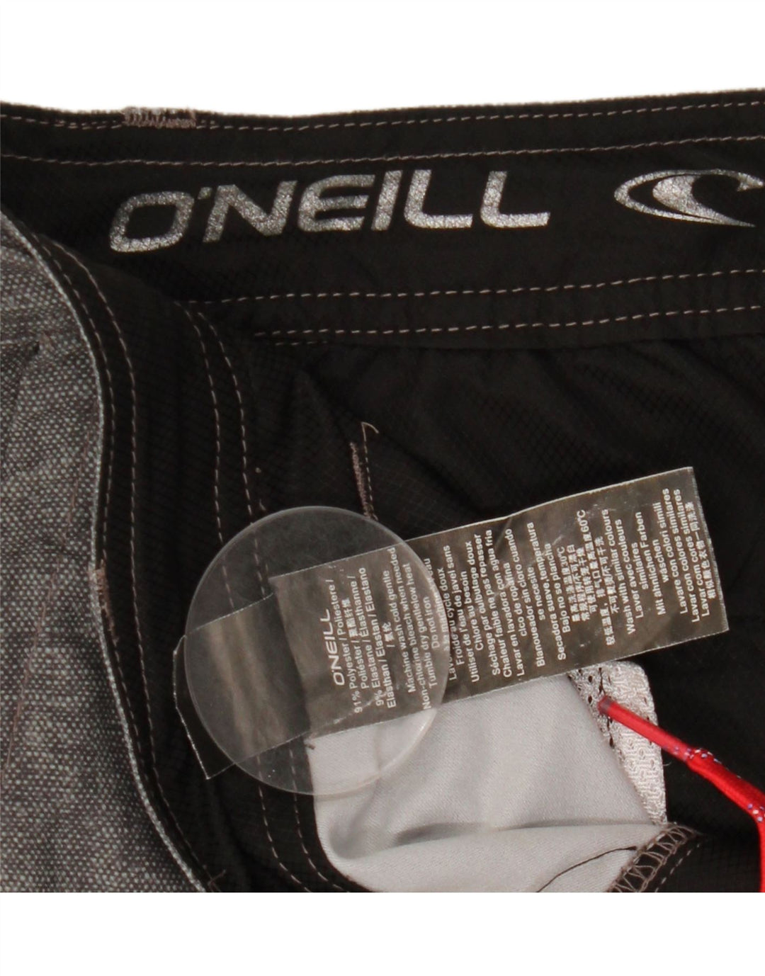 Shorts Chino masculino O'Neill W34 grande poliéster manchado cinza