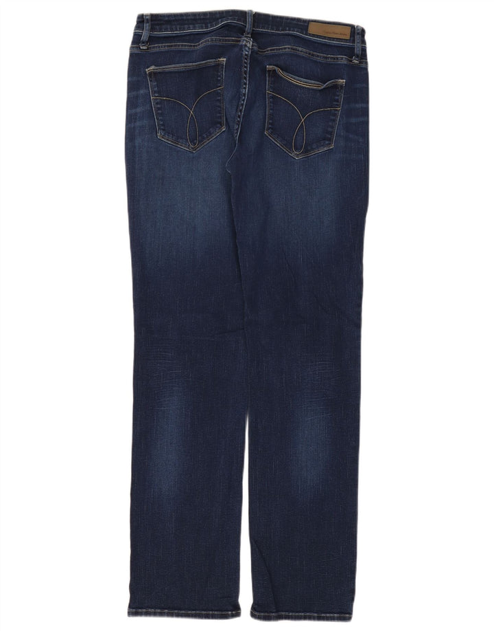 Calça jeans reta feminina Calvin Klein W30 L32 azul marinho