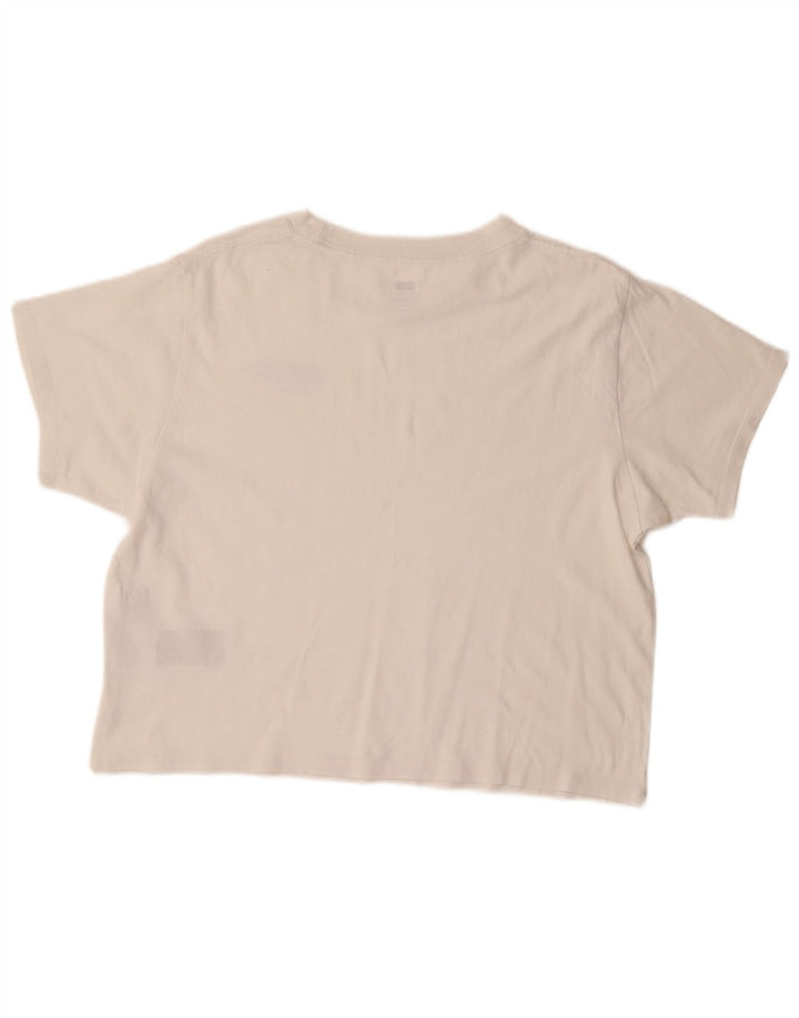 Camiseta feminina superdimensionada LEVI'S UK 10 algodão branco pequeno