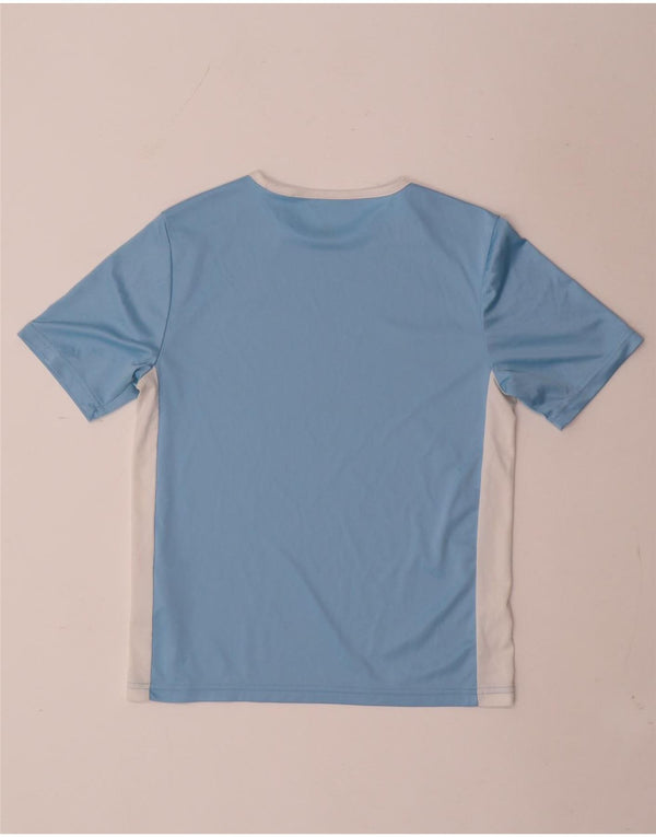 Adidas Boys Aeroready T-Shirt Top 11-12 Years Blue Colourblock Polyester