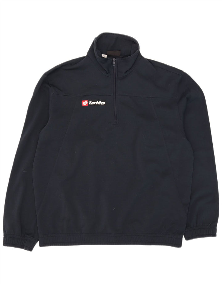 Suéter masculino Lotto com zíper e gola XL azul marinho poliéster