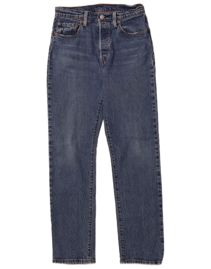 LEVI'S Masculino 501 Straight Jeans W27 L30 Azul Algodão