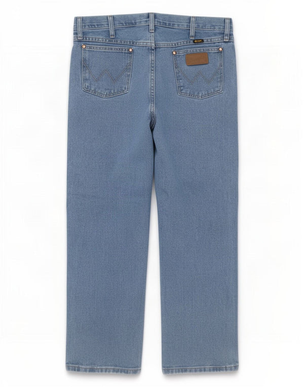 Wrangler Mens Straight Jeans W36 L30 Azul Algodão
