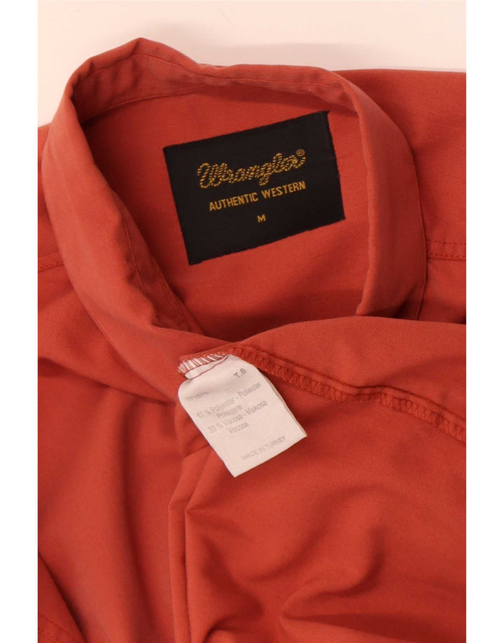 Wrangler Mens Western Camisa Poliéster Vermelho Médio