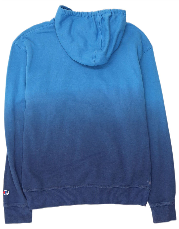 CHAMPION Suéter masculino com capuz e algodão colorido azul médio