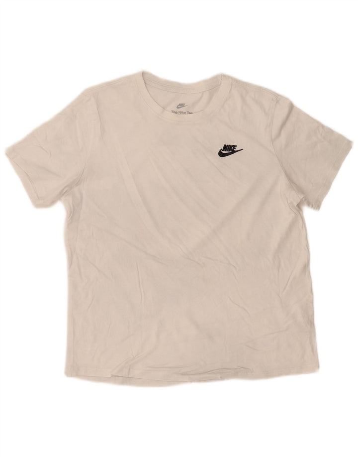 Nike Mens Camiseta Top Médio Algodão Branco