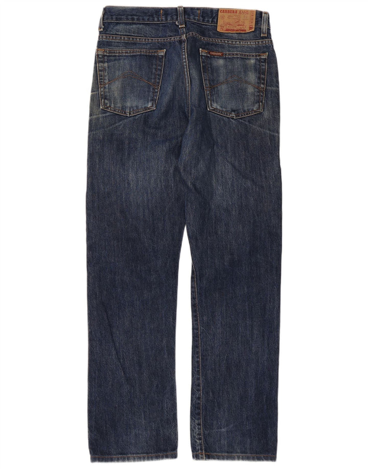 Carrera Mens Straight Jeans W33 L30 Azul Algodão