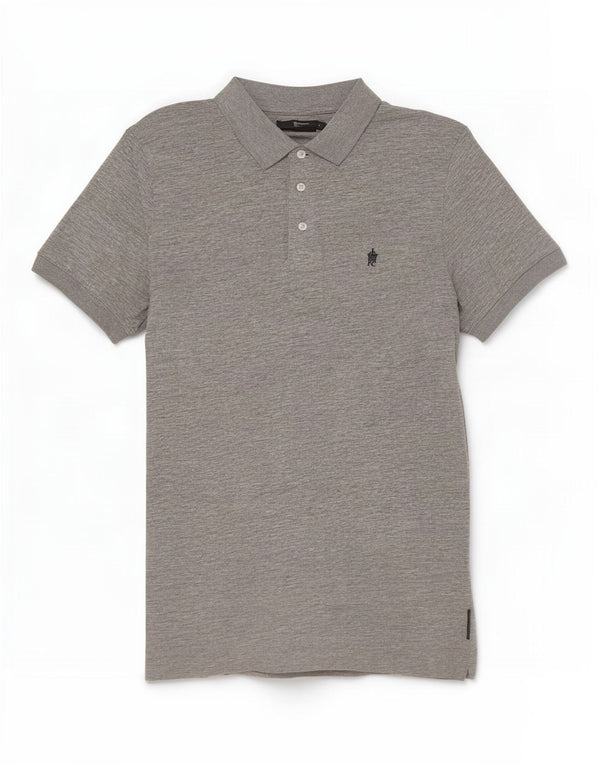 Camisa polo masculina French Connection grande algodão cinza