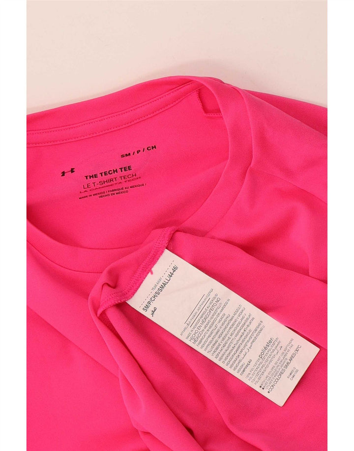 Camiseta masculina Under Armour pequena rosa poliéster