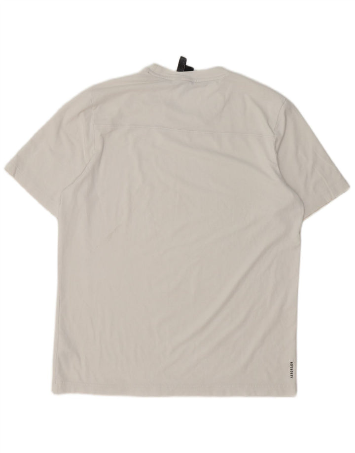 Adidas Mens Camiseta Top Médio Algodão Branco