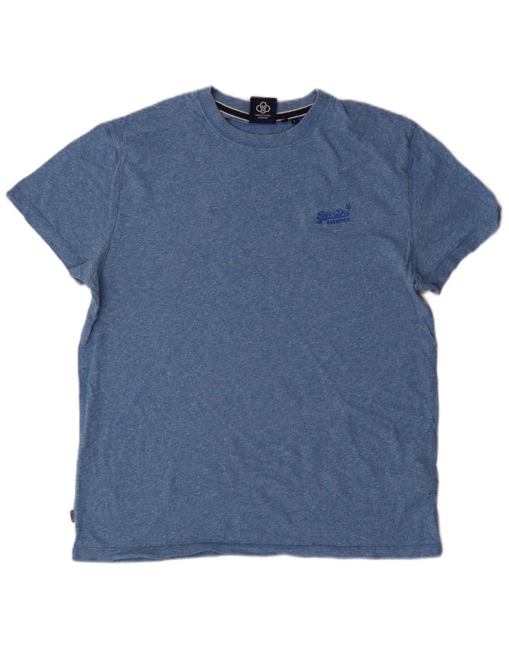 Camiseta masculina SUPERDRY grande algodão azul