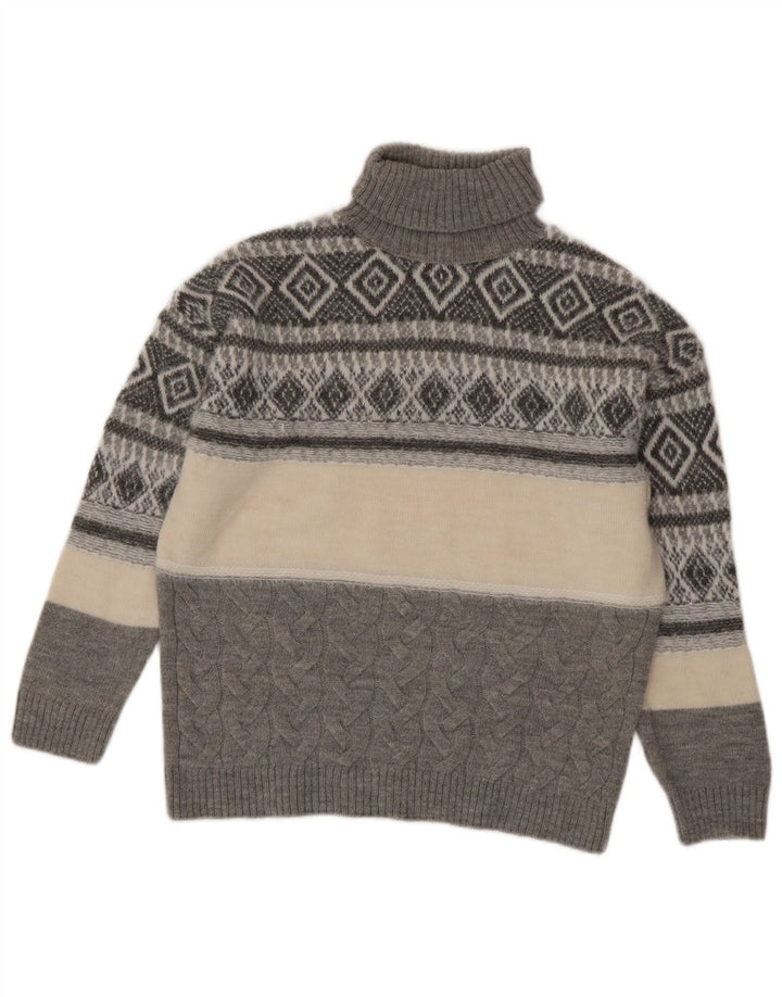 Suéter feminino Marks & Spencer com gola redonda Reino Unido 14 cinza médio