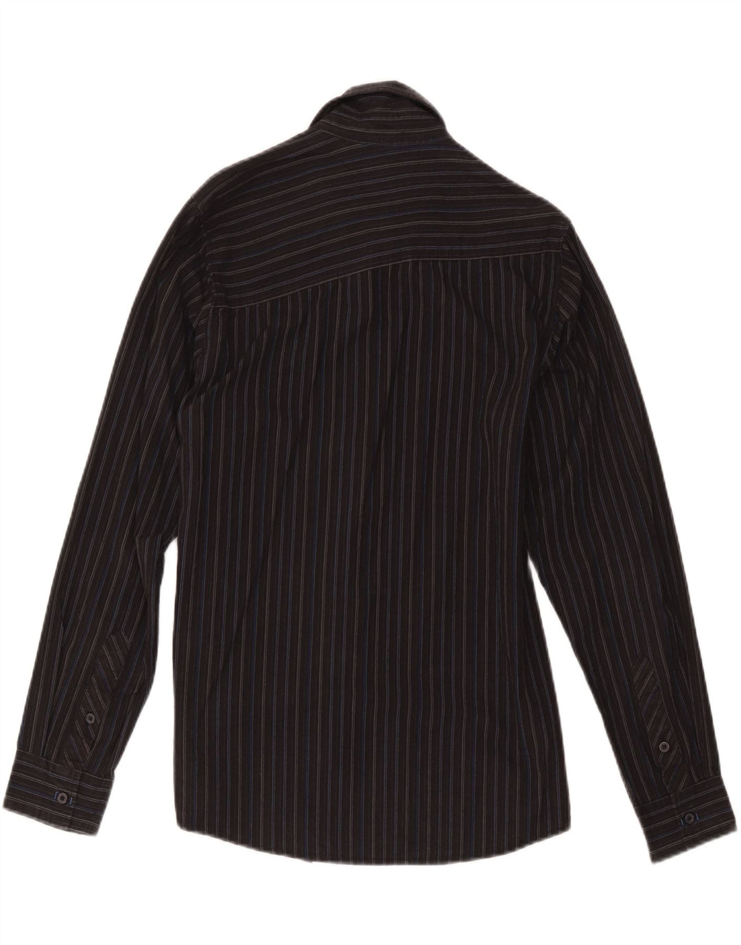 Camisa masculina Quiksilver de algodão listrado preto médio