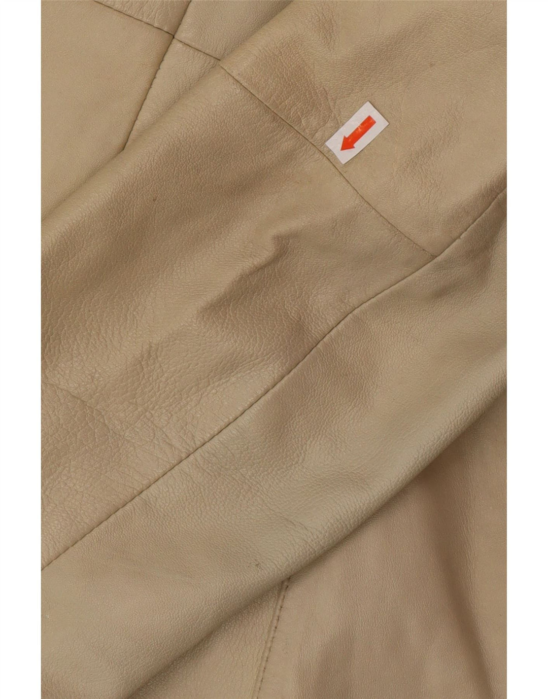 Casaco de couro feminino OLLY & CO Reino Unido 10 couro bege pequeno