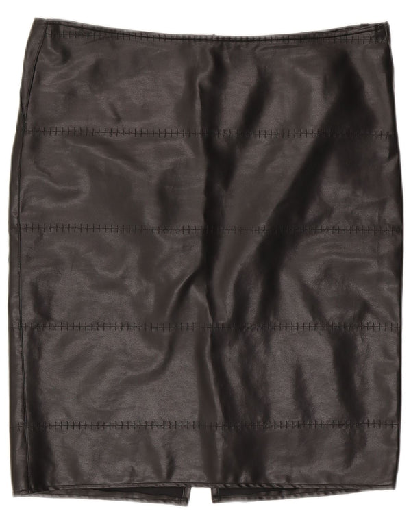 Saia lápis feminina Krizia Jeans UK 16 grande W34 preta
