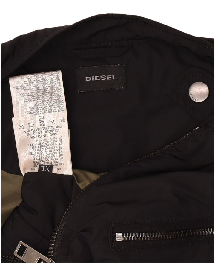 Jaqueta Diesel Mens Biker UK 42 XL Poliéster Preto