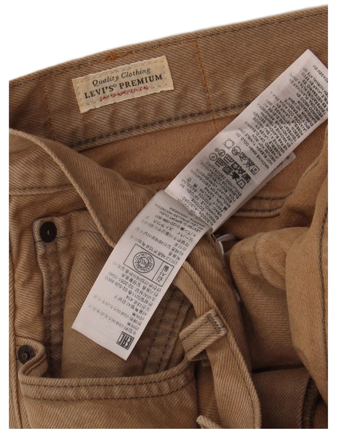 Shorts jeans masculino Levi's W31 algodão bege médio