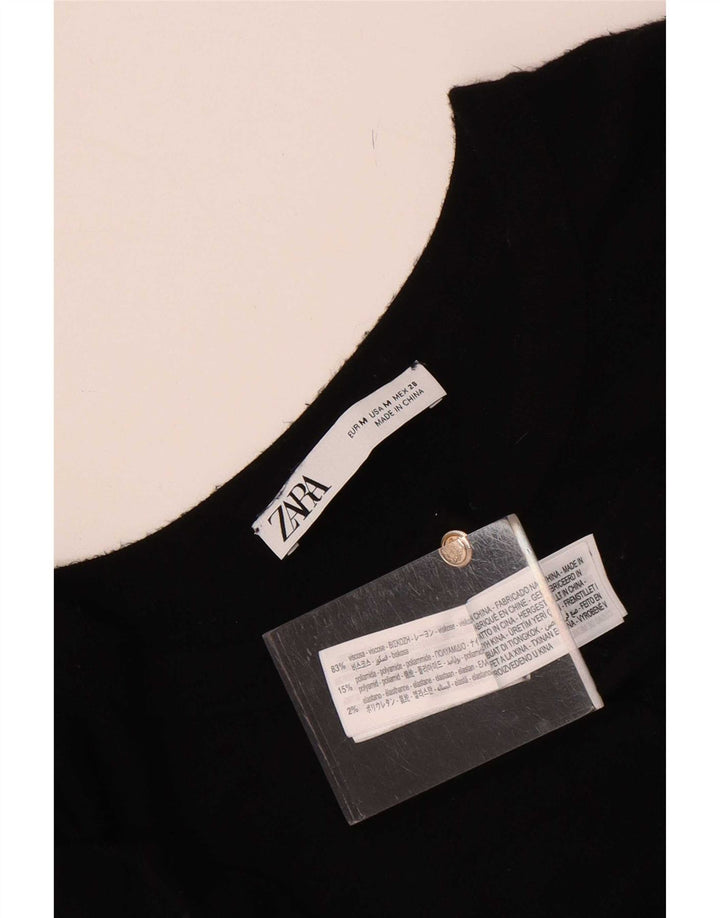 Suéter cardigã feminino Zara Reino Unido 12 médio preto