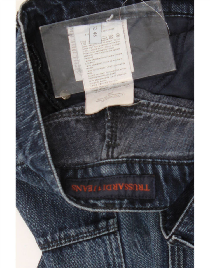 Trussardi Mens Slim Jeans W32 L34 Azul Algodão