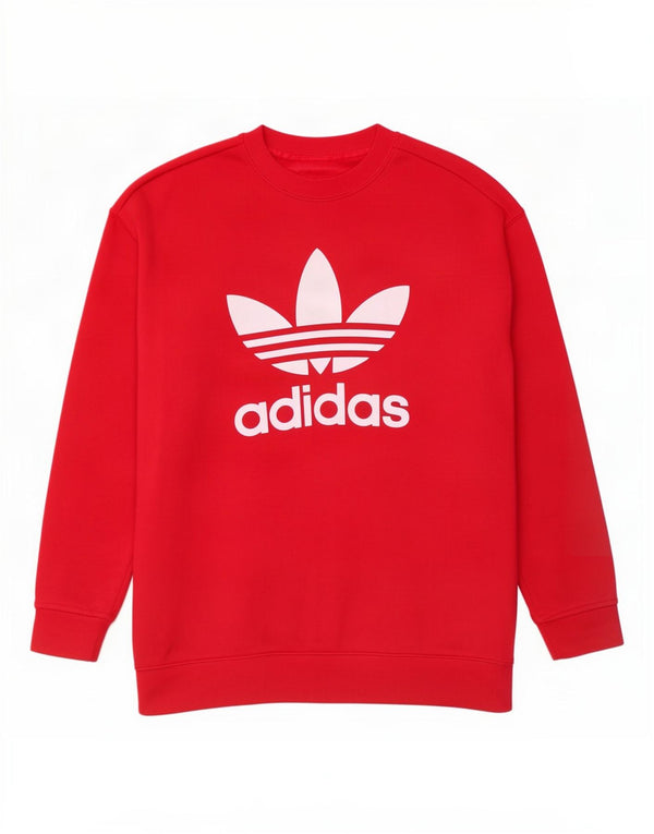 Adidas feminino gráfico oversized moletom jumper reino unido 10 pequeno algodão rosa