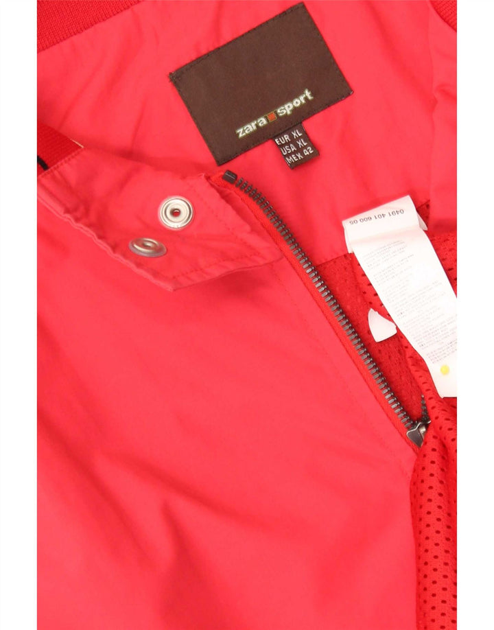 Jaqueta bomber masculina Zara UK 42 XL nylon vermelho