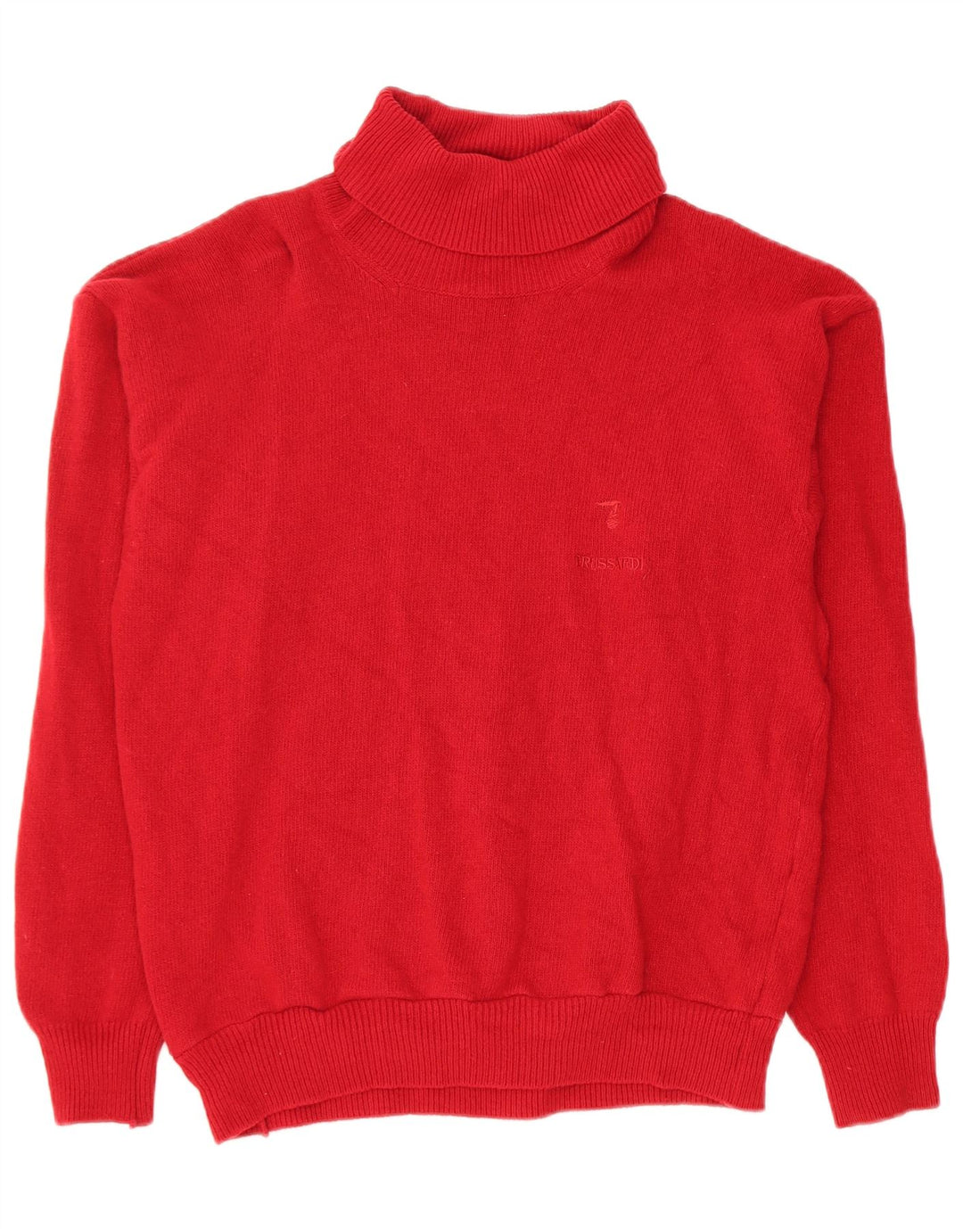 Suéter feminino Trussardi com gola redonda Reino Unido 12 médio vermelho