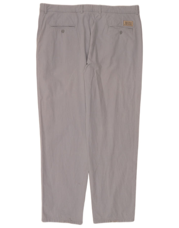 Calça chino reta masculina Avirex W42 L34 algodão cinza
