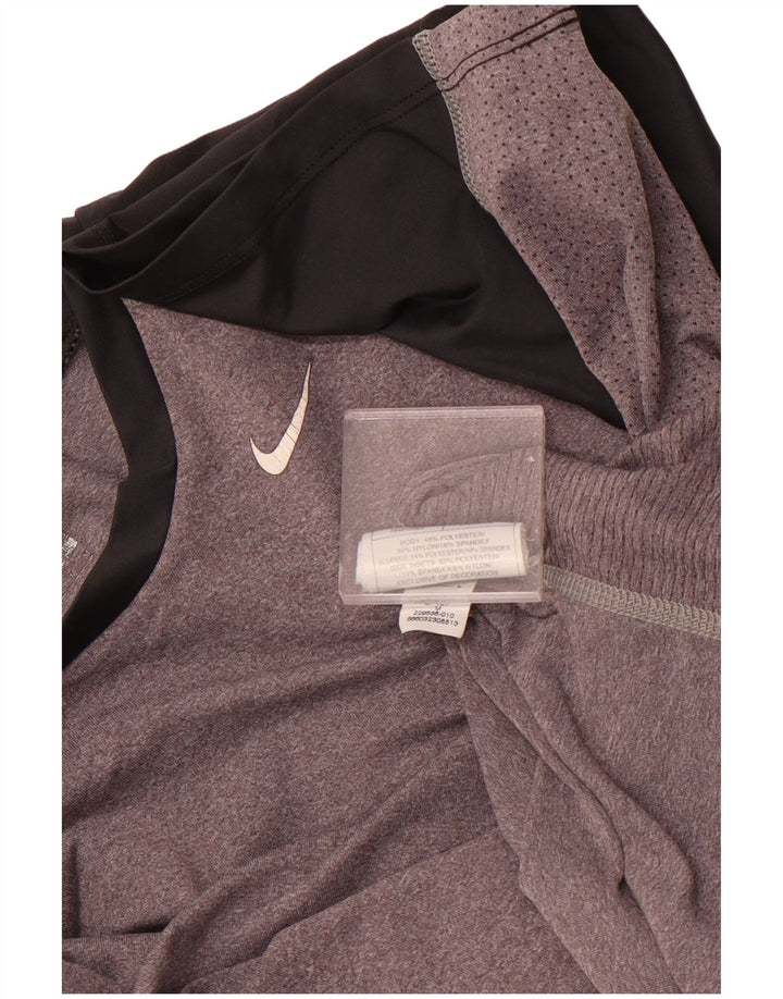 Camiseta masculina NIKE Top cinza médio colorblock poliéster
