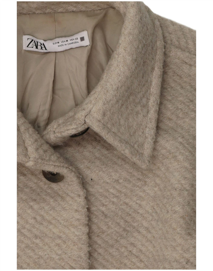 Jaqueta bomber feminina ZARA UK 14 médio bege