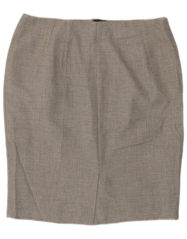 Saia lápis feminina Marks & Spencer Reino Unido 16 grande W36 cinza poliéster