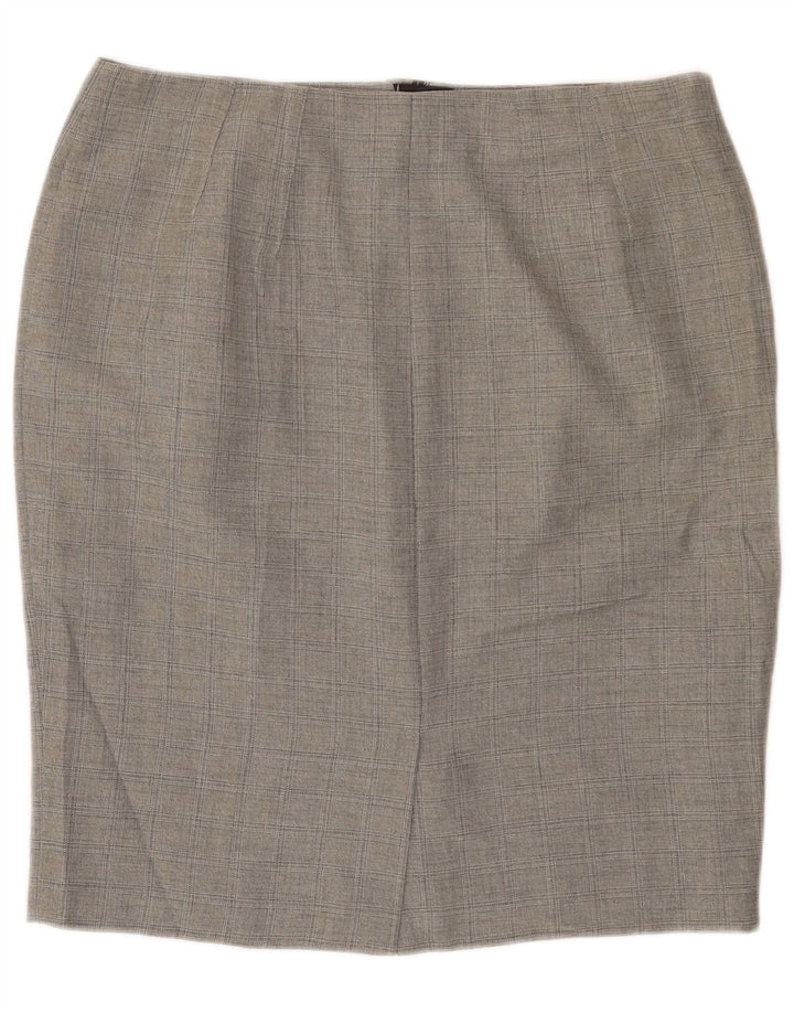 Saia lápis feminina Marks & Spencer Reino Unido 16 grande W36 cinza poliéster