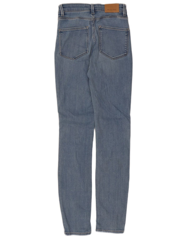 Jeans skinny de cintura alta Massimo Dutti feminino EU 34 2XS W24 L29 algodão azul