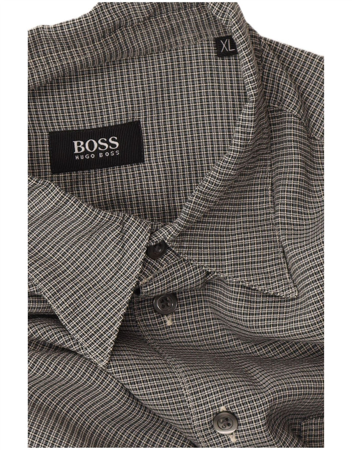 Camisa masculina HUGO BOSS XL cinza xadrez
