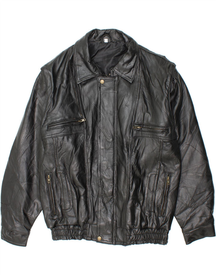 Jaqueta de couro masculina VINTAGE UK 40 grande couro preto