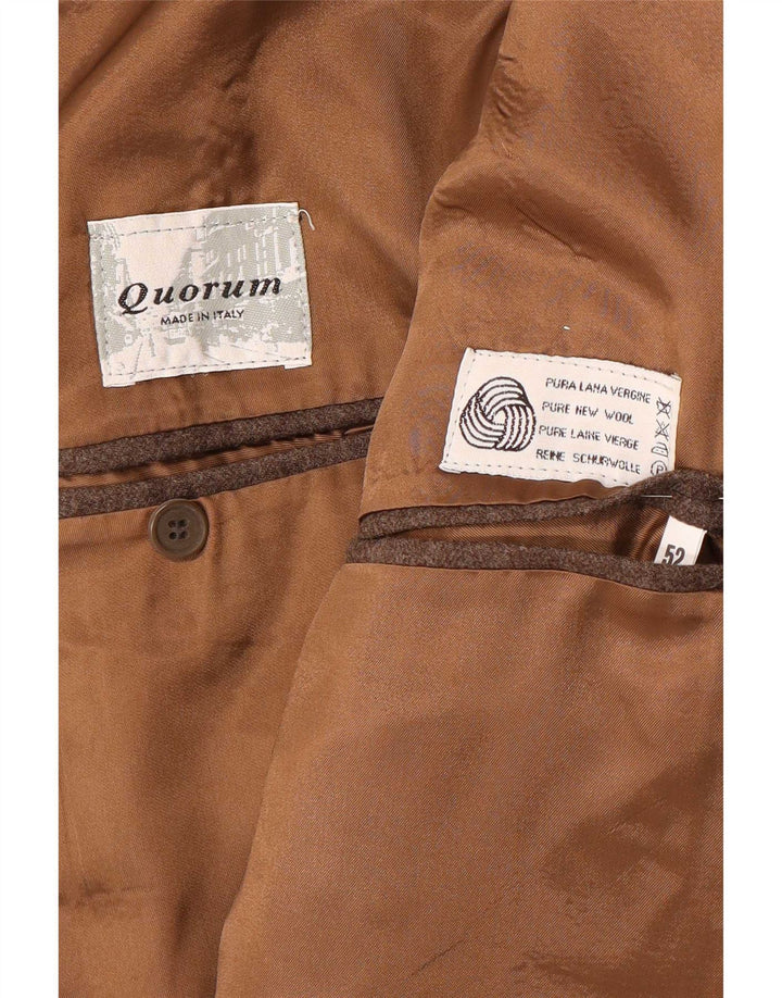 Jaqueta blazer masculina vintage com peito duplo IT 52 XL lã marrom