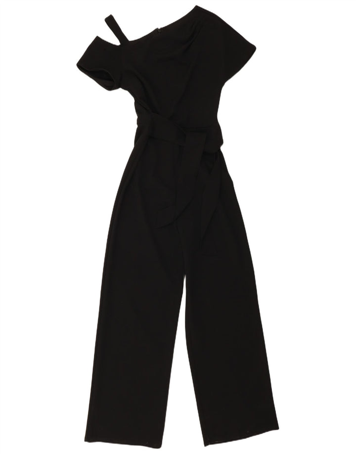 Macacão Monsoon feminino de um ombro Reino Unido 8 pequeno poliéster preto