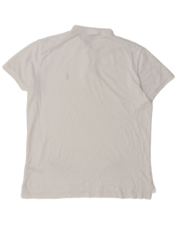 Polo Ralph Lauren Mens Custom Slim Fit Camisa Polo XL Algodão Branco