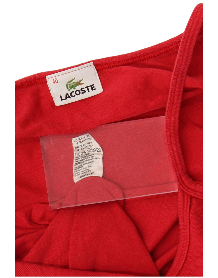 LACOSTE Top feminino cropped tamanho 40 algodão vermelho médio
