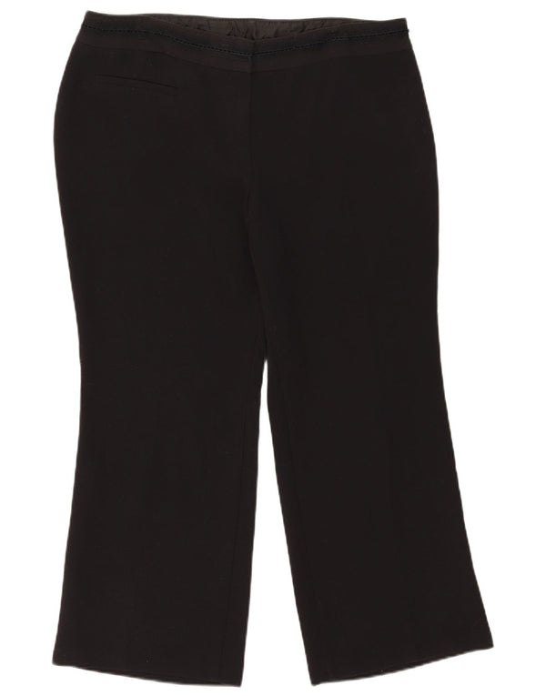 Calça feminina Marks & Spencer com corte bootcut Reino Unido 18 XL W36 L26 preta