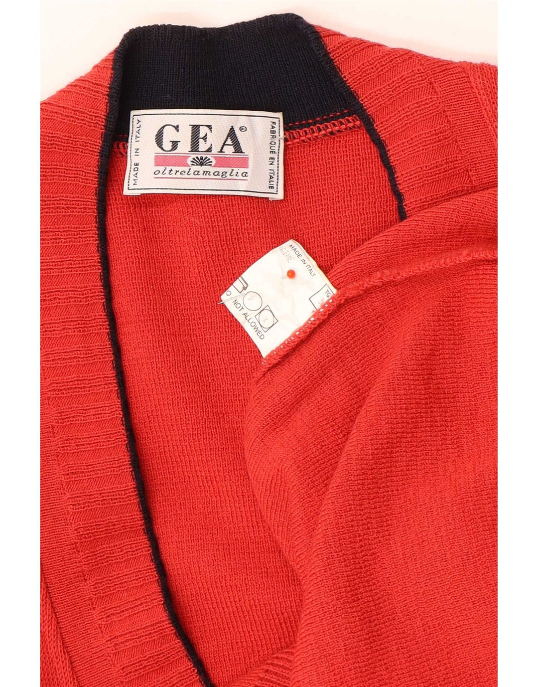 Suéter cardigã masculino vintage IT 50 lã vermelha média