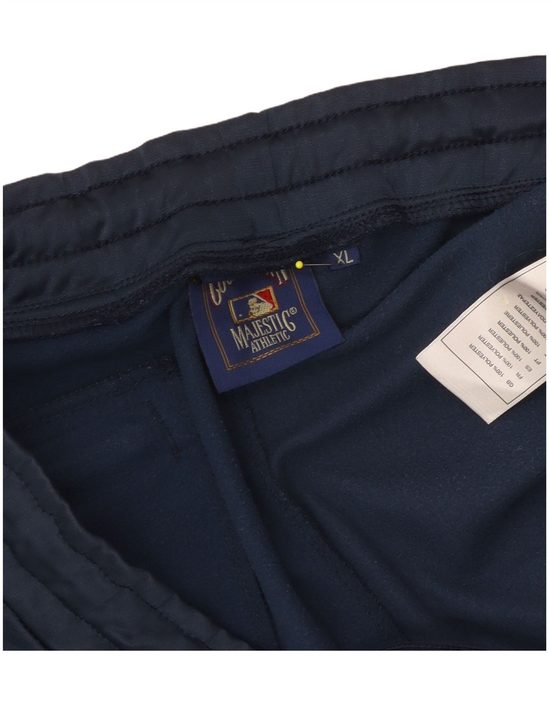 Majestic Mens Cooperstown Graphic Calça de treino XL azul marinho poliéster