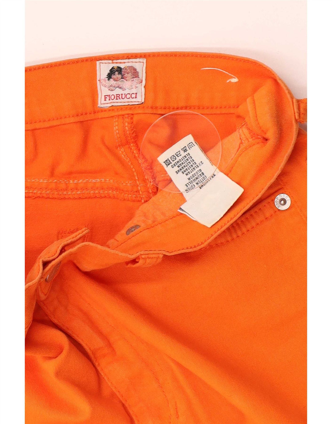 Jeans Slim Feminino Fiorucci W28 L30 Algodão Laranja