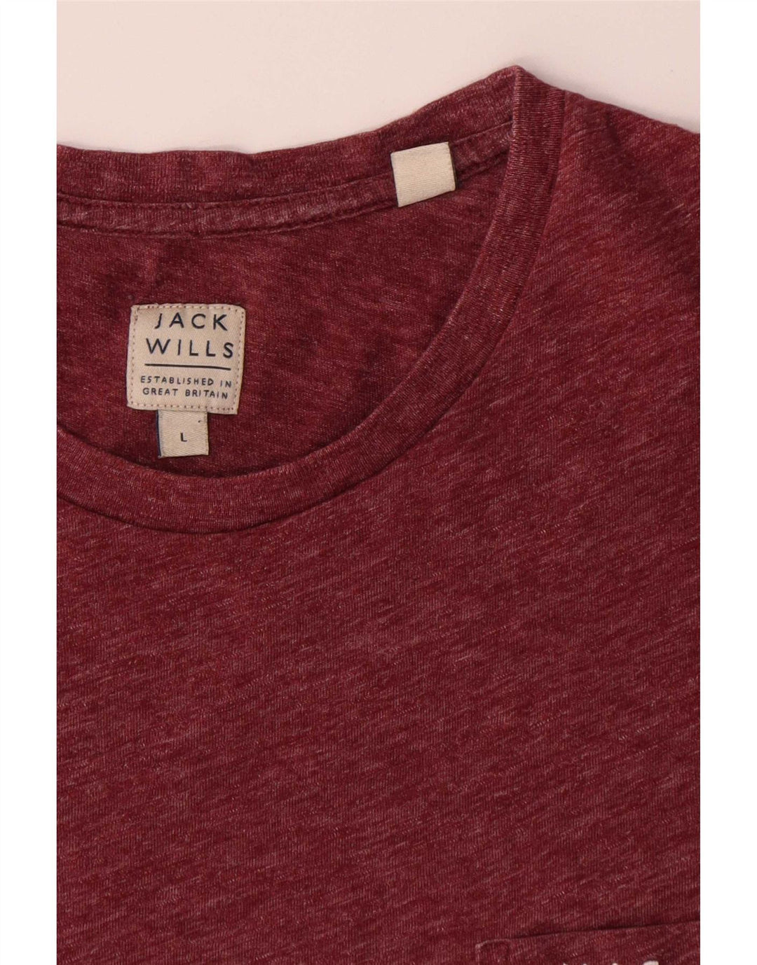 Camiseta masculina Jack Wills grande poliéster manchado cor de vinho